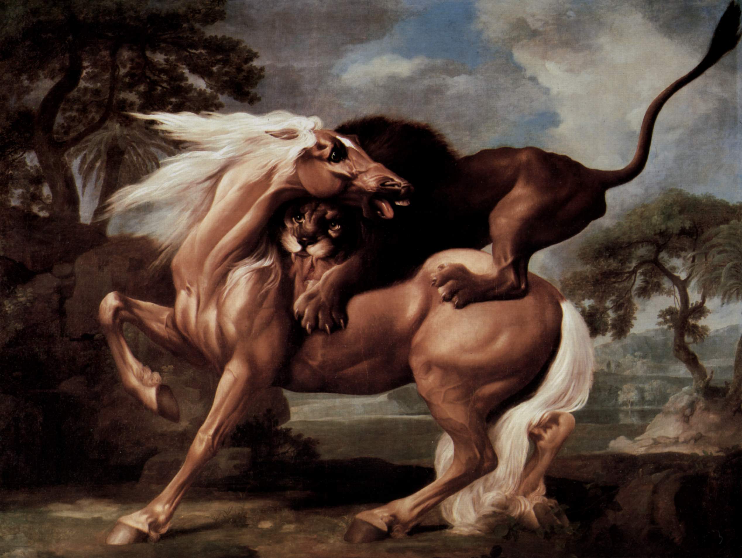 《被狮子袭击的马》乔治·斯塔布斯作品介绍及画作含义